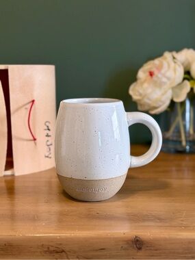 Creative Co-Op Speckled White and Natural Mug